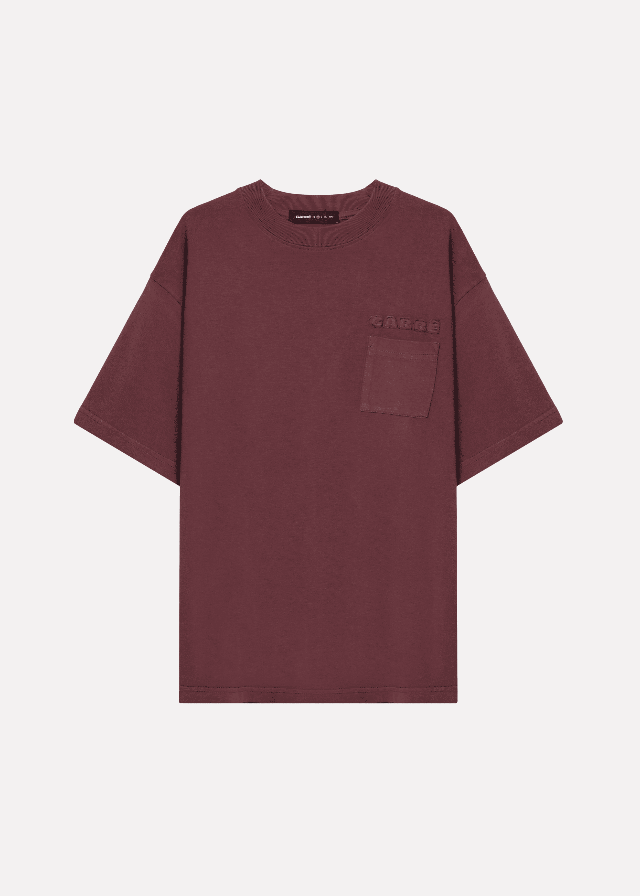 T-Shirt Embroidery Pocket Logo Wine
