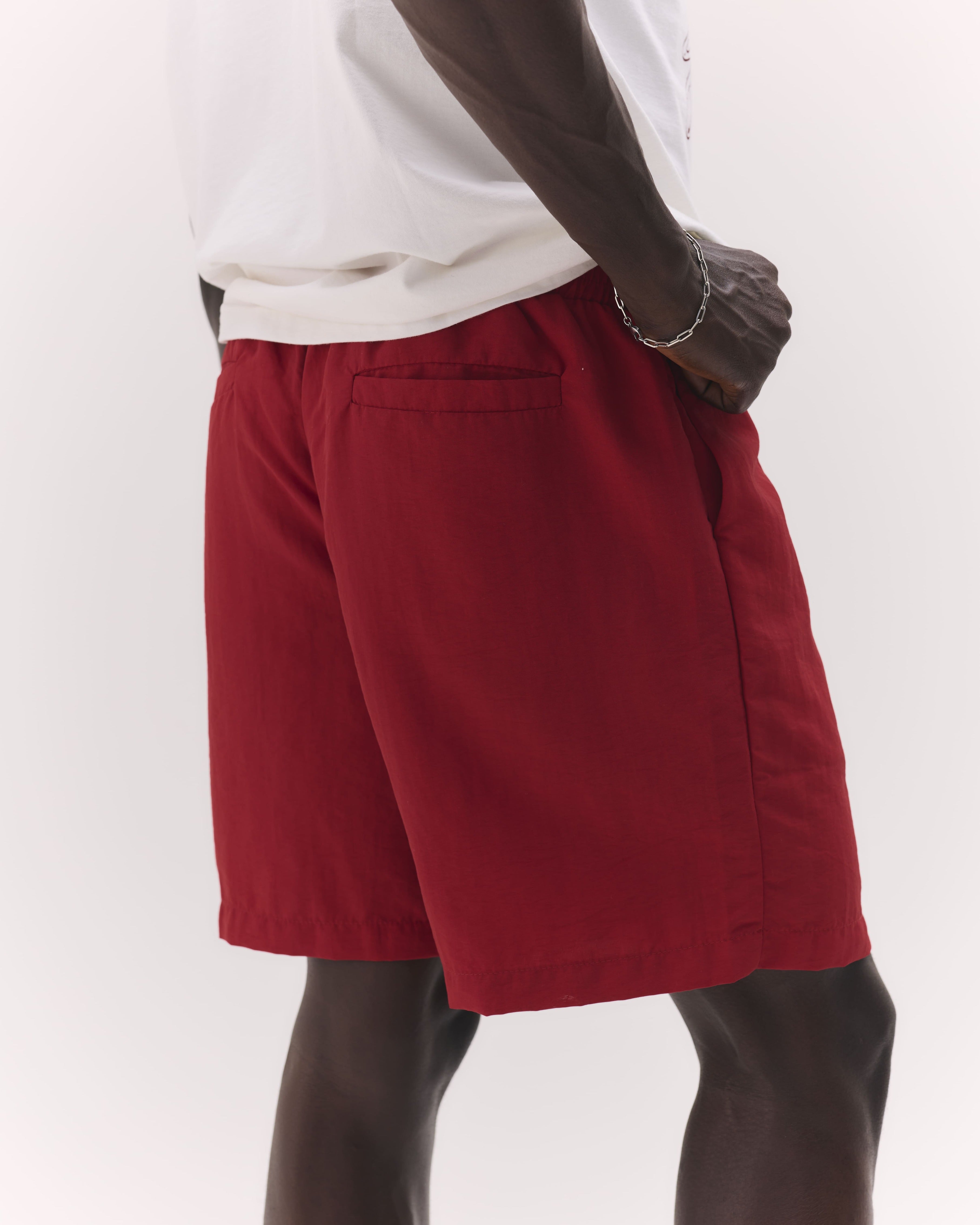 Red Taslon Shorts
