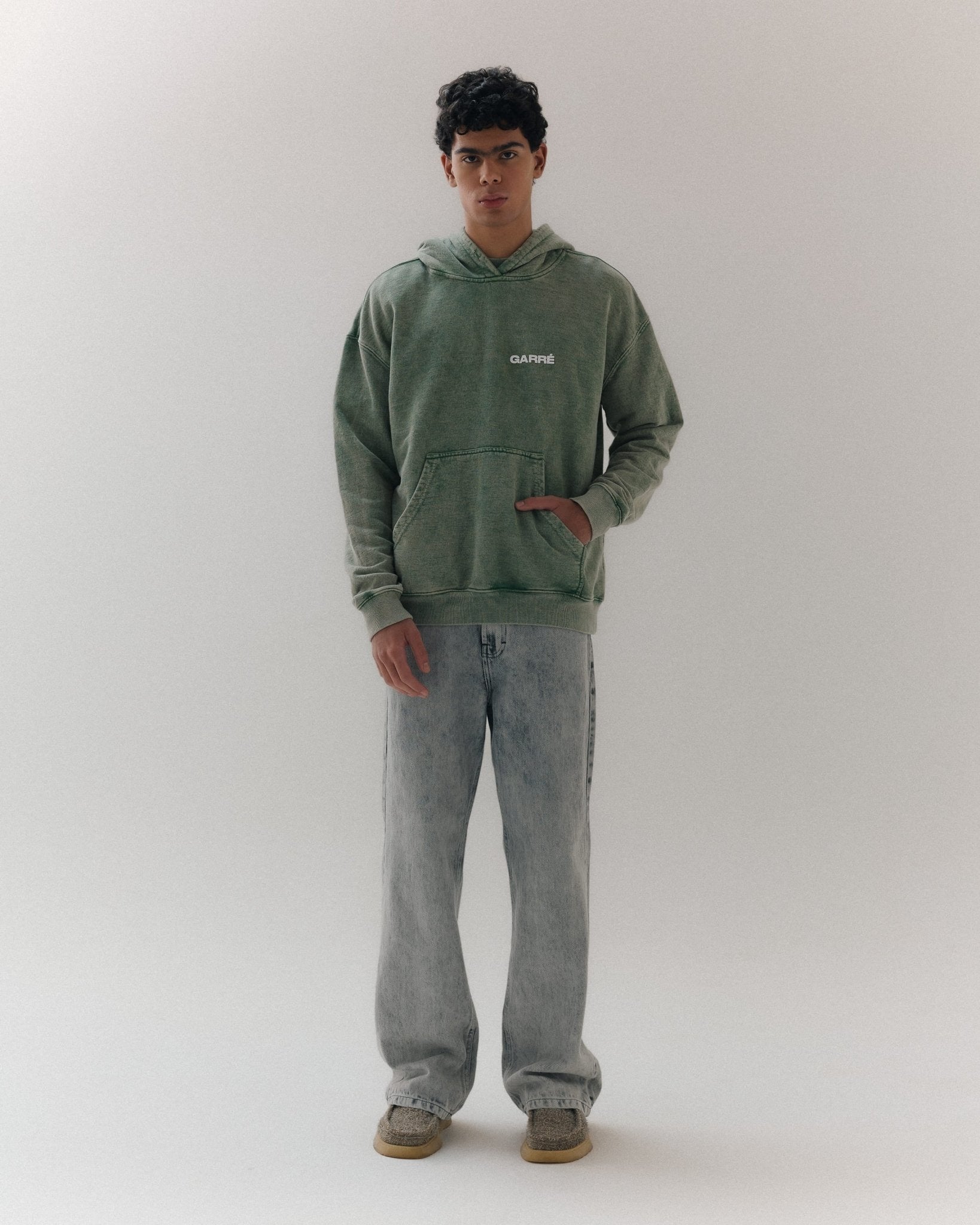 Moletom Basic Logo Verde Wash