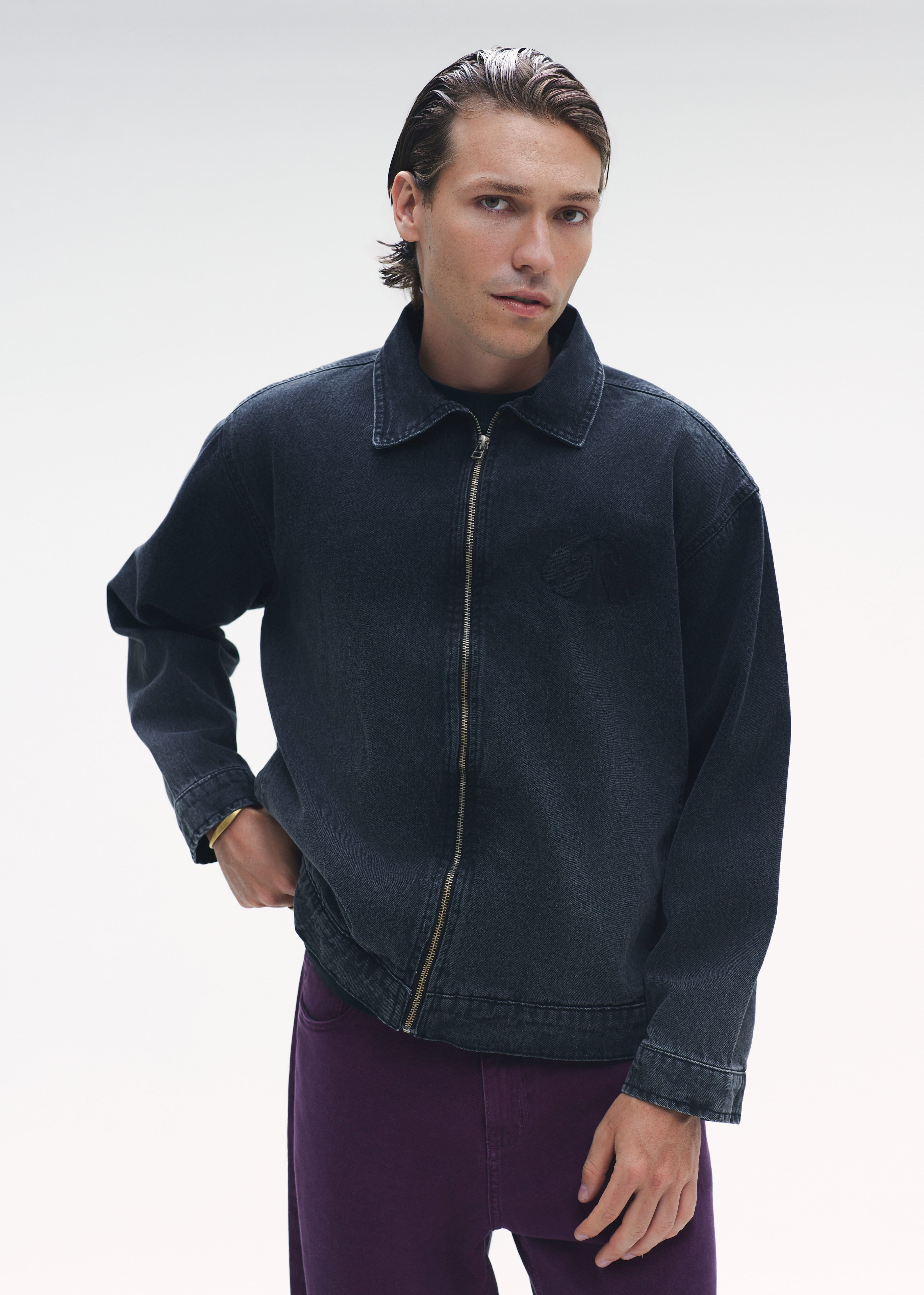 Black Gradient Zip Jacket
