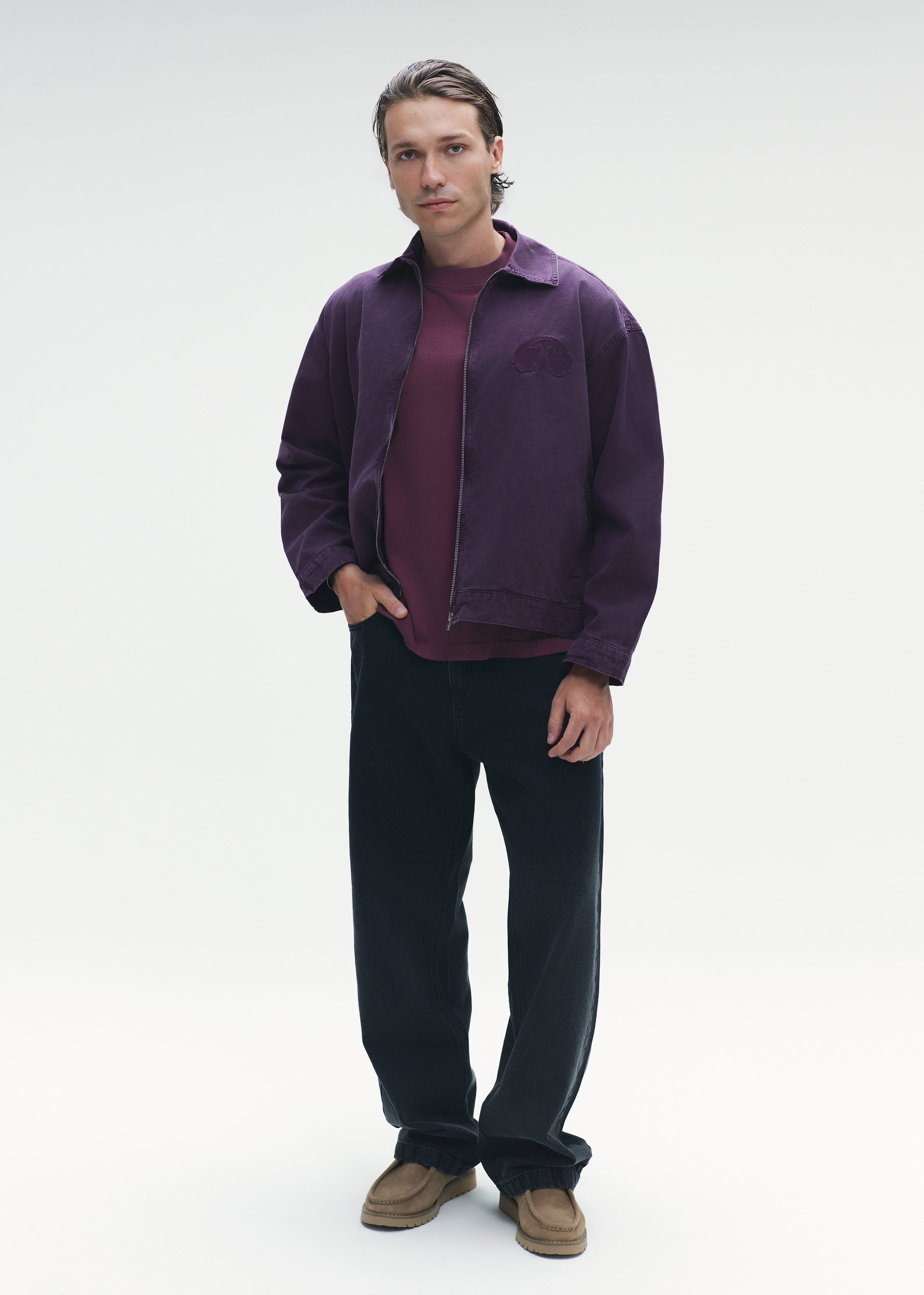 Grape Twill Zip Jacket